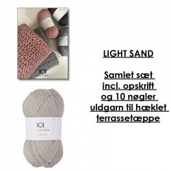 Light Sand - Samlet sæt incl. opskrift og uldgarn til hæklet terrassetæppe