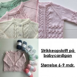 Strikkeopskrift på babycardigan - Størrelse 6-9 mdr.