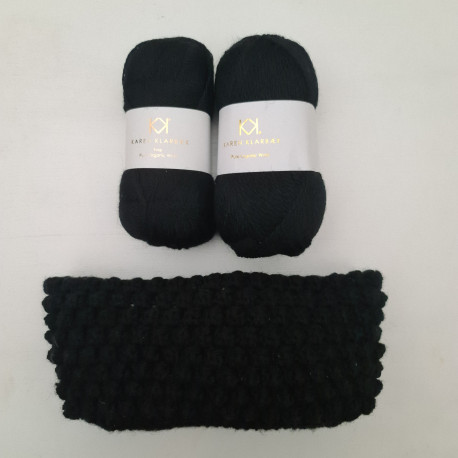 BLACK/BLACK - Samlet kit til Bubble Clutch - UDEN OPSKRIFT