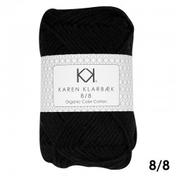 8/8 Black - KK Organic Color Cotton økologisk bomuldsgarn fra Karen Klarbæk